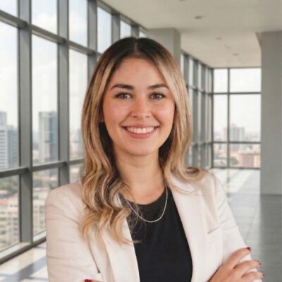 Sara Hueck professional headshot smiling with arms crossed in office setting